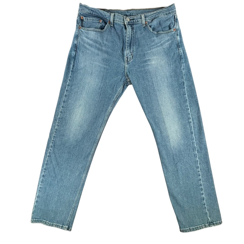 Levis 505 Regular Fit Jeans Mens 36x32 Medium Wash Blue Straight Leg Denim